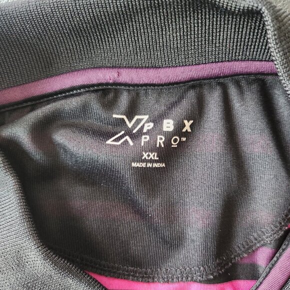 XPBX Pro Polo Shirt Pink Black Striped Short Sleeve Golf Shirt XXL 2XL‎ EUC - Picture 5 of 8